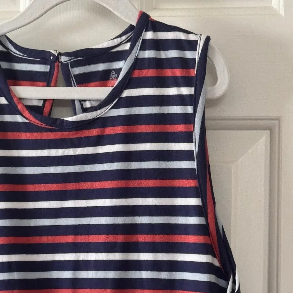New Classic Prep Girls Addie Romper East Beach Stripe Shortall Size XL